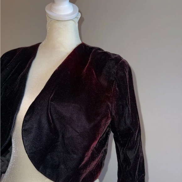 Gunne Sax Deep Burgundy Velvet Bolero Jacket